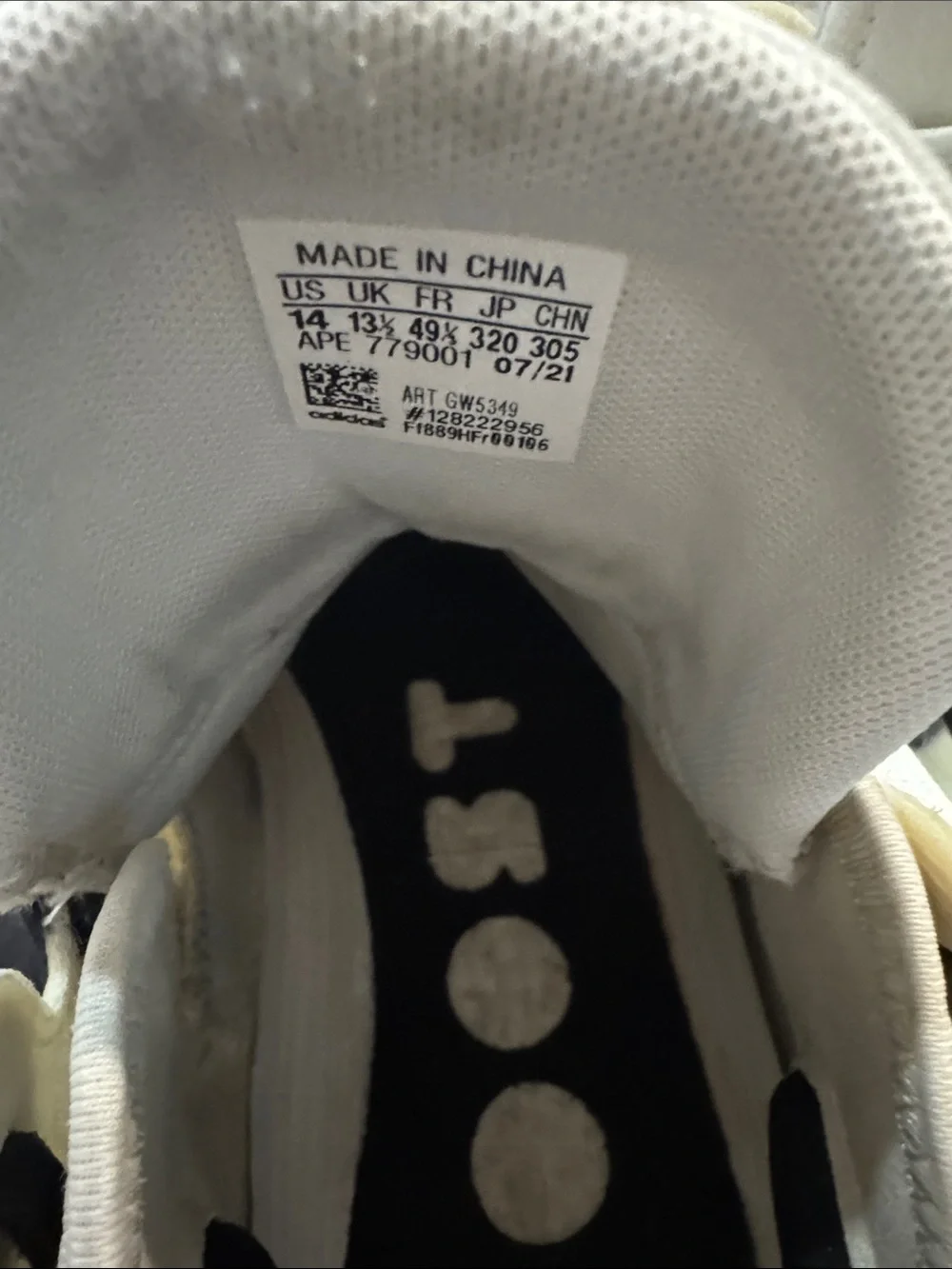 adidas White and Black Insole Logo Sneakers